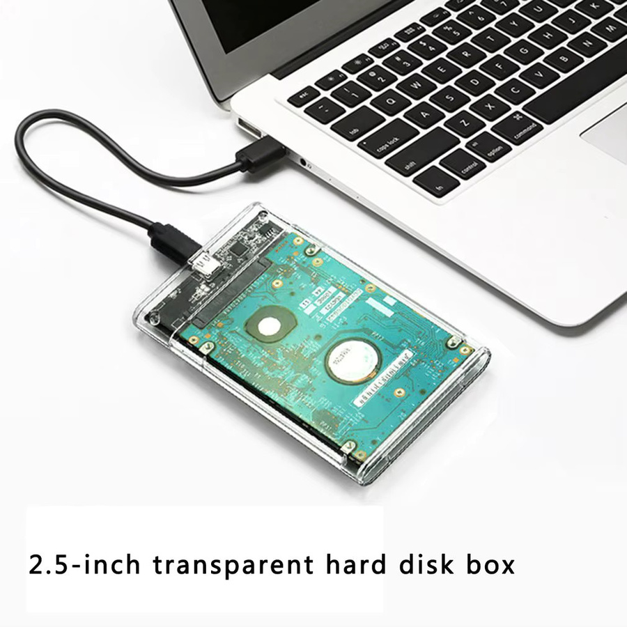 Transparentes externes 2,5 Zoll HDD-Festplattengehäuse mit USB 3.0 Anschluss - Bild 2