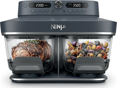 Ninja CRISPi DualZone Glas-Air-Fryer mit 8 Funktionen, Blau in Cyberspace, DD102EUBL1 von SharkNinja - Bild 1