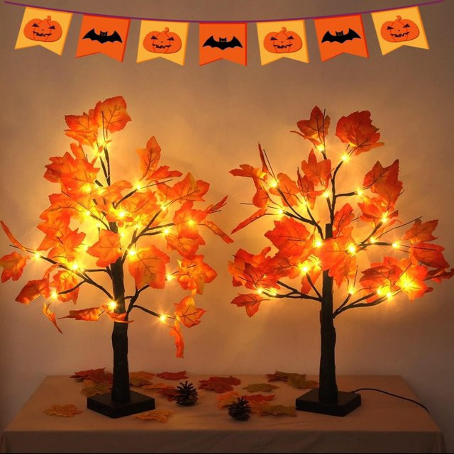 Peach Forest Künstliche Schwarze Birke mit 24 LED Zweigen als Tischlampe, Farbe: Schwarz, Höhe: 60 cm - Bild 1