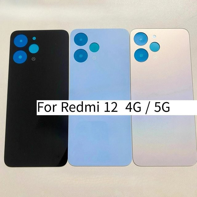 Xiaomi Ersatz Rückglas Gehäuse für Redmi 12 4G und 5G in Schwarz oder Weiß - Bild 1