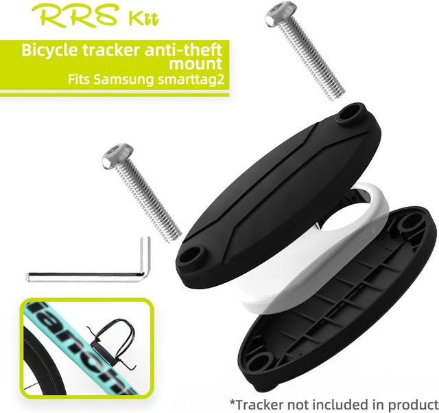 Rrskit Fahrrad-Tracker Diebstahlschutz-Halterung für Samsung Galaxy SmartTag 2 in Schwarz mit GPS-Funktion - Bild 1