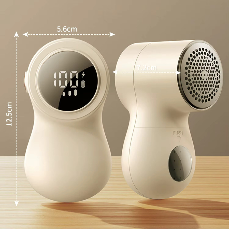 Untior Mini-Fusselrasierer mit LED-Digitalanzeige und 3 Geschwindigkeiten, wiederaufladbarer Fusselentferner für Kleidung in Schwarz oder Beige - Bild 2