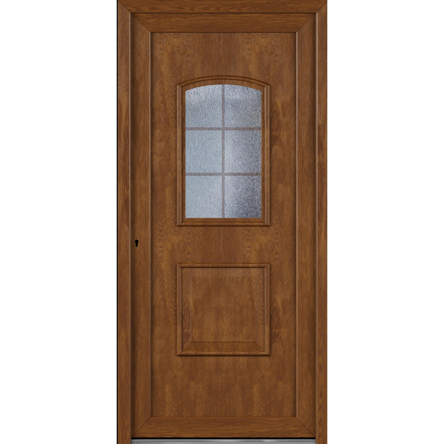 Roro Haustür OKE 1101 Kunststoff in Weiß-Golden Oak mit DIN Links, B: 100 cm, H: 210 cm - Bild 2
