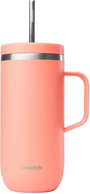 Isolierbecher aus Edelstahl mit Griff von Qwetch in Orange, 0,335 l - Bild 1