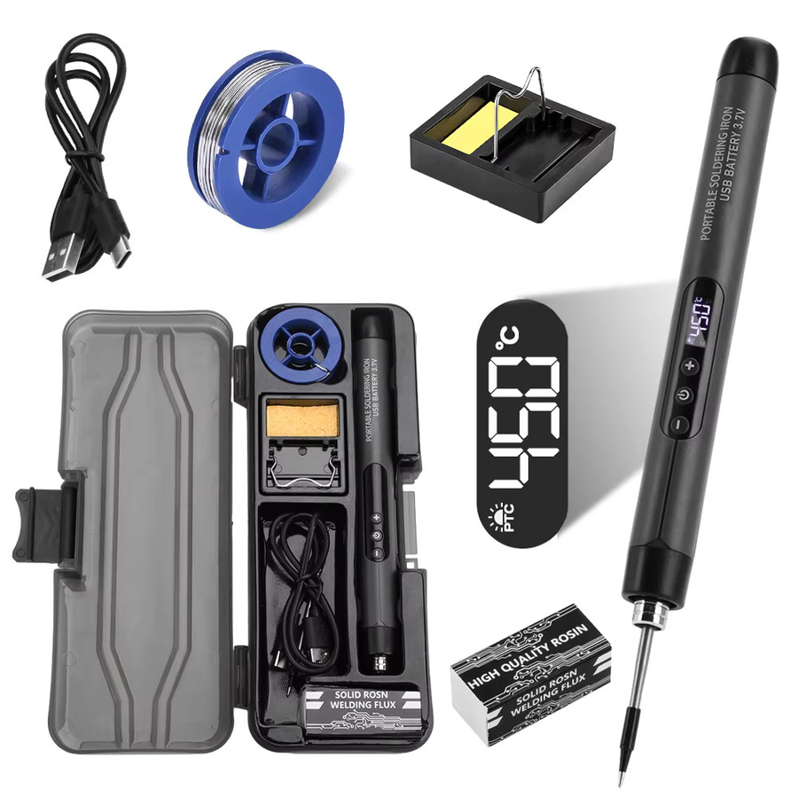 Aideepen USB Digitaler Lötkolben mit Display, Typ-C-Schnittstelle und Fünf-Temperatur-Schalter, 260-420 ℃ - Bild 2