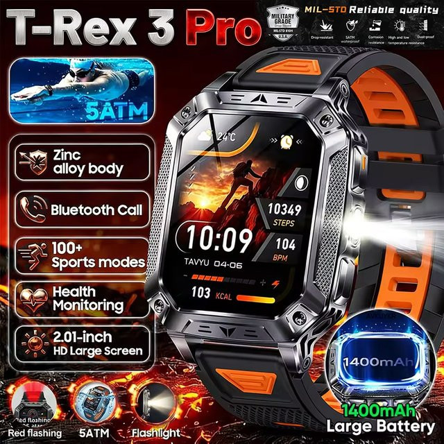 GUHUAVMI Smartwatch, Schwarz, 5 ATM, GPS, Herren - Bild 1