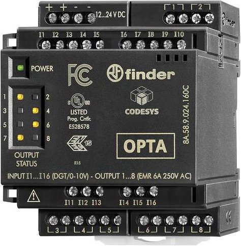 Finder 8A.88.9.024.160C OPTA Digitales SSR Erweiterungsmodul I/O-Modul in Schwarz - Bild 1