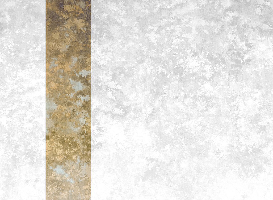 Jannelli & Volpi Mural Orthez Sepia Panel 2 Wandgestaltung in Braun und Gold mit floralem Design - Bild 1