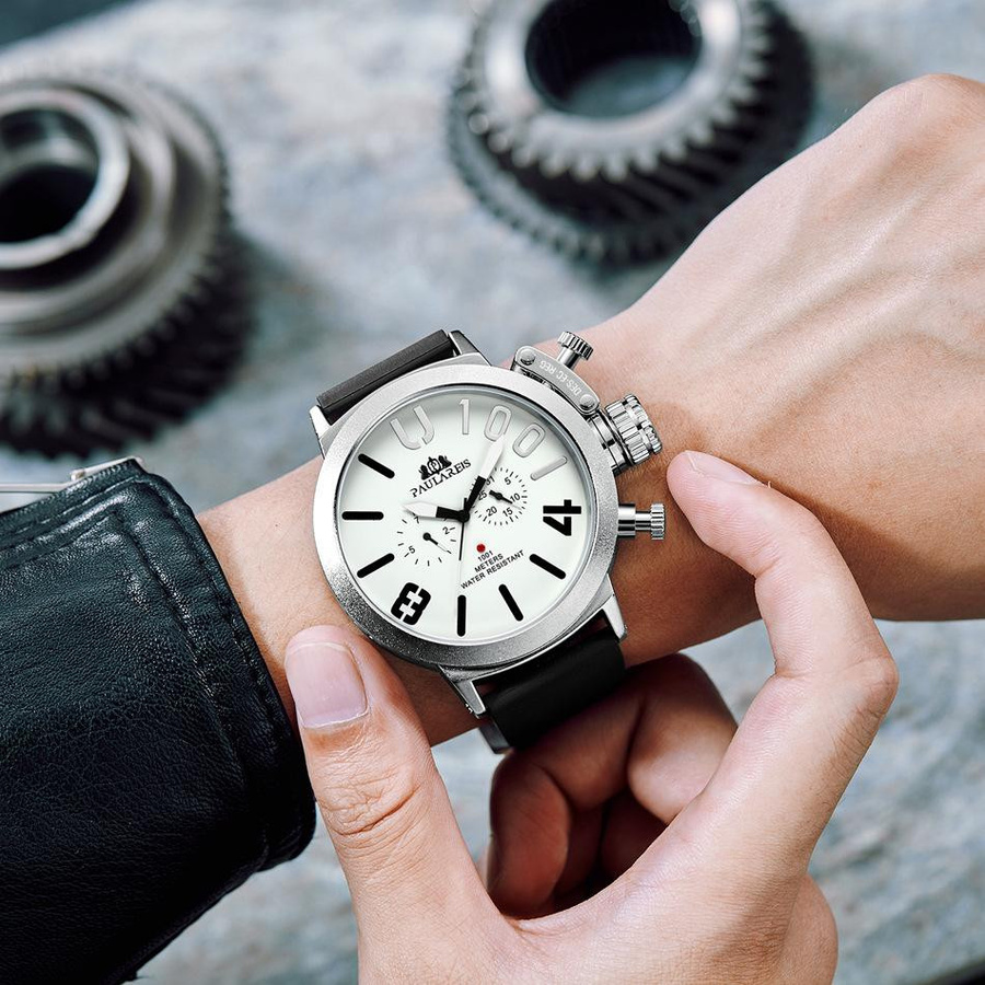 PAULAREIS Armbanduhr Automatik, Edelstahl, Kautschuk, Herren - Bild 3