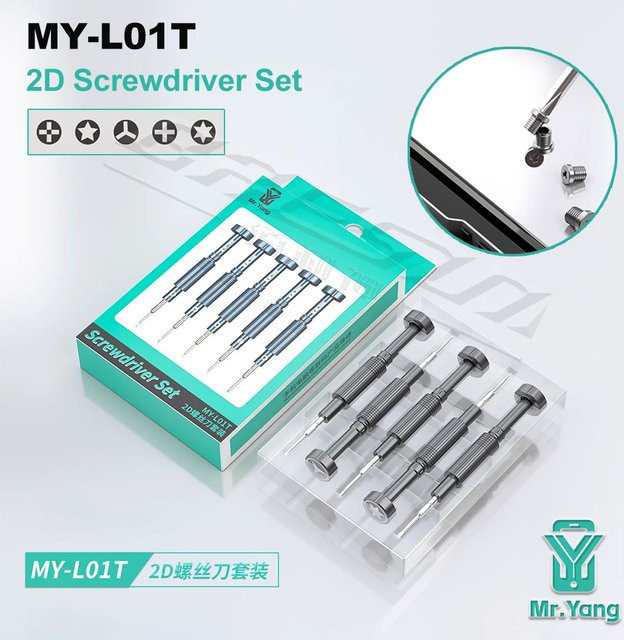 YCS Mr. Yang MY-L01T 2D-Schraubendreher-Set mit hartem und rutschfestem Schraubendreherkopf aus hochfester Hartlegierung für Handy-Reparaturen - Bild 1