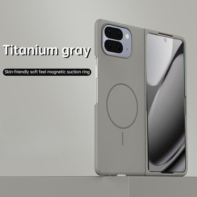 Ultradünne Rahmenlose Magnetische Stoßfeste Hülle für Google Pixel 10, Pixel 9 Pro Fold und Pixel Fold in Grau mit kabellosem Laden und mattiertem PC-Material - Bild 1