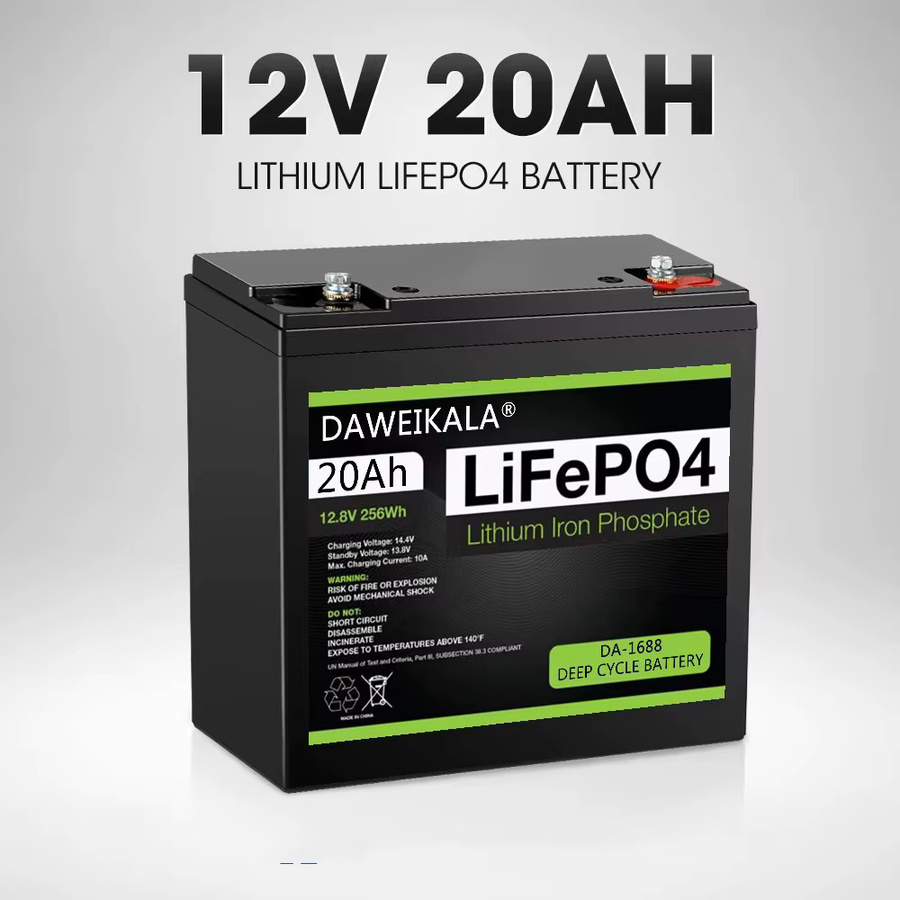 DAWEIKALA 12V LiFePo4 Lithium-Eisenphosphat Batterie 20Ah in Schwarz - Bild 5