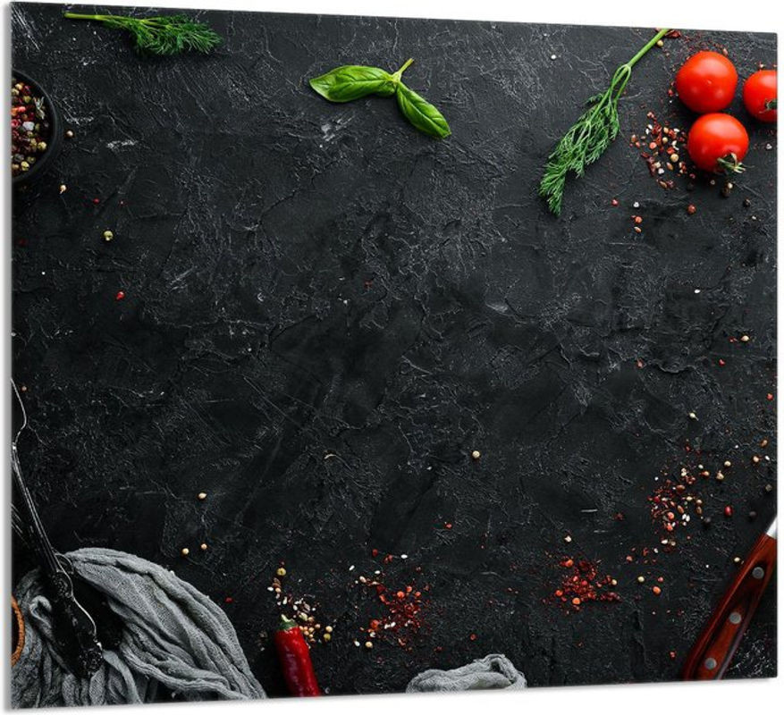 Glas-Küchenrückwand in Schieferoptik Grau Schwarz, Rechteckig, Breite: 65 cm, Höhe: 60 cm - Bild 1