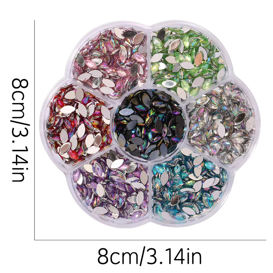 MAGT Nagelkunst Strasssteine, 6er-Set, Transparent, Glänzend - Bild 2