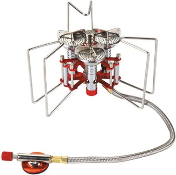 Bulin CE Outdoor Camping Gas Stove mit drei Brennern für Backpacking in Silber - Bild 1