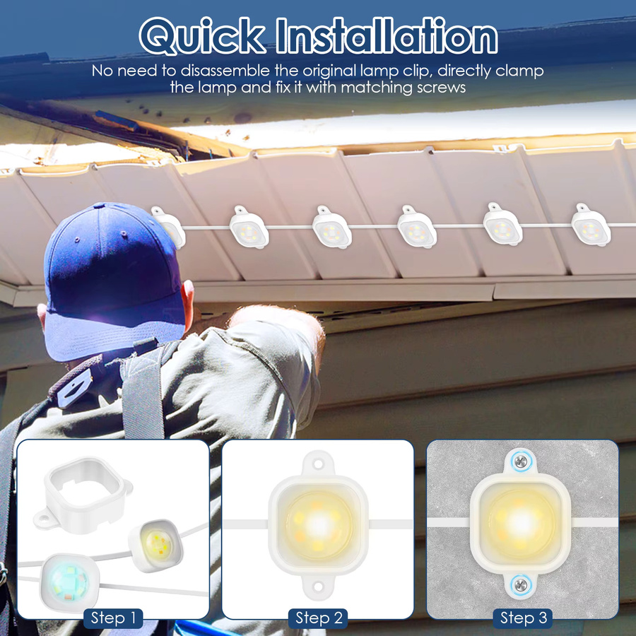 Govee Montagehalterung Lichtclips in Weiß für Außenleuchten H706 und H706 Pro, 60 Stück - Bild 3