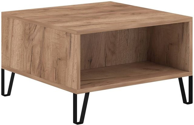 Couchtisch BILBAO WIPMEB Eiche Tabak Nachbildung in Braun mit Metallgestell B/H/T: 60 x 37 x 60 cm - Bild 1