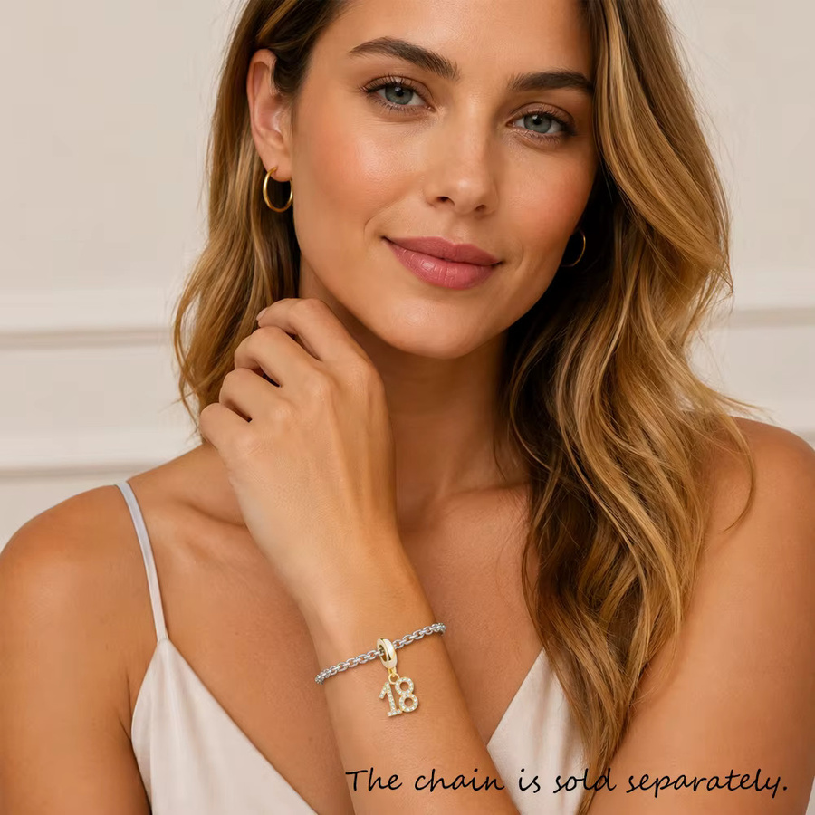 Charm-Anhänger Thaddaeus, vergoldet, 925 Sterlingsilber, Damen Herren - Bild 2