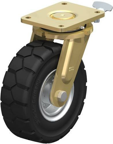 Blickle Lenkrolle LS-VLE 257K-RI4 mit Feststeller, schwarz/mehrfarbig, Rad-Durchmesser: 25 cm, Tragfähigkeit: 600 kg - Bild 1