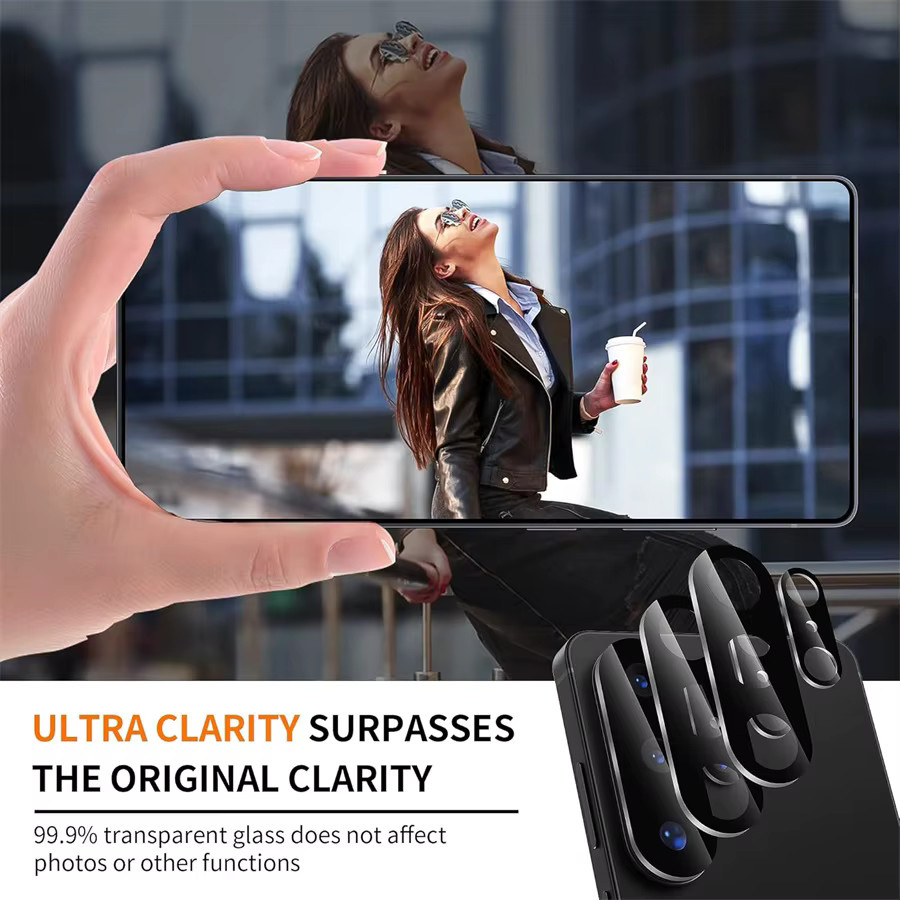 3er-Set Schwarzer 3D Gehärteter Glas Kameraschutz für Samsung Galaxy S26 Ultra und S26 Plus 5G mit 9H Härtegrad - Bild 2
