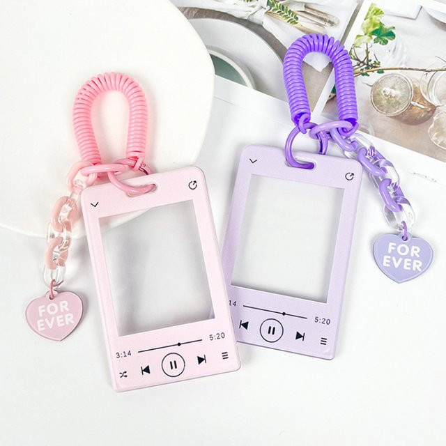Transparenter Fotokartenhalter aus Acryl mit Schlüsselanhänger für Idol-Fotos, Kreditkarten und ID-Karten - Bild 1