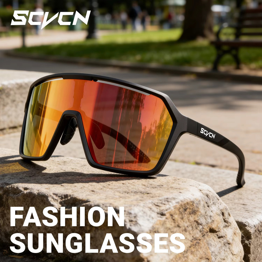 SCVCN Sportsonnenbrille, Vollrand, Black, Unisex, Kunststoff - Bild 5