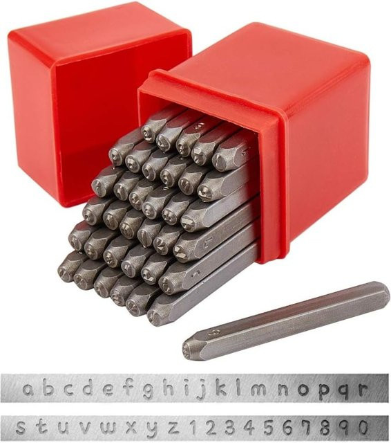 36 Stück Metallstempel-Set mit Buchstaben A-Z und Zahlen 0-9, 3 mm Stanzwerkzeug aus Eisen - Bild 1