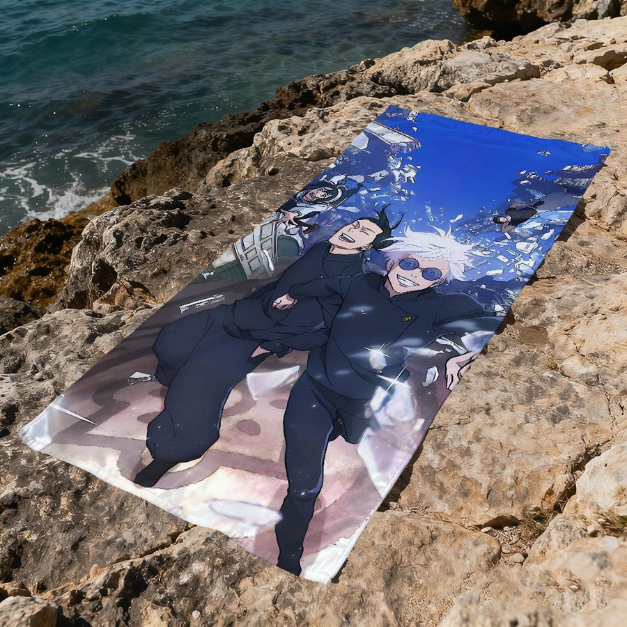 Dalangpa Jujutsu Kaisen Gojo Strandtuch, schnelltrocknend und weich, multicolor, B: 40 cm, H: 60 cm - Bild 3