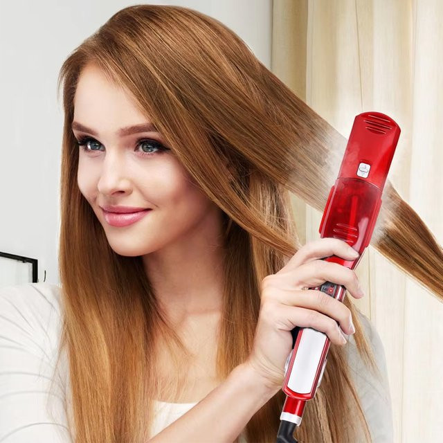 2-in-1 Haarglätter mit Dampfpflege, Rot - Bild 1