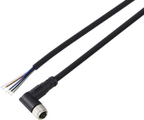 TRU COMPONENTS Anschlussleitung M8 x 1 Buchse gewinkelt Schwarz 5-polig 2m - Bild 1