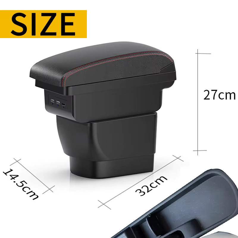 Armlehne mit USB-C Anschluss für Mazda 2 und Mazda 2 Demio in Schwarz - Bild 3