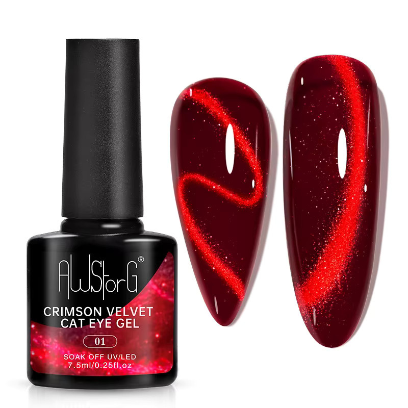 AWStorG Crimson Velvet Red-Light Magnetischer Gel-Nagellack, 7,5 ml - Bild 6