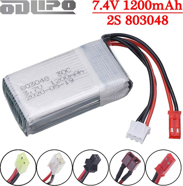 MJXRC Lipo Batterie 7,4 V 1200 mAh für Spielzeugteile Upgrade MJXRC X600 U829A U829X X600 F46 X601H JXD391 FT007 - Bild 1