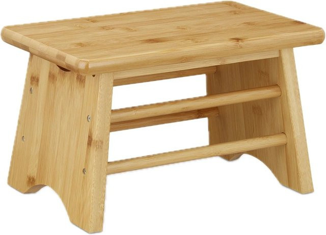 Relaxdays Fußbank aus Bambus Natur B/T/H: 33 x 20 x 21,5 cm - Bild 1