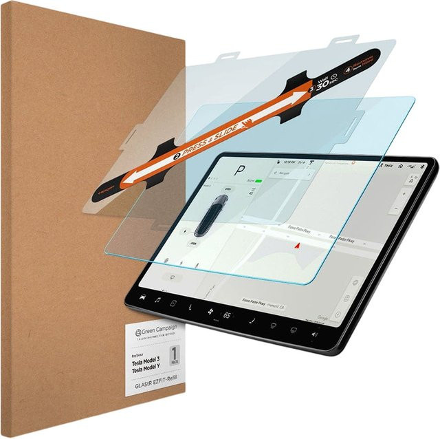 Spigen GlastR EZ FIT Anti-Glare Schutzfolie für Tesla Model 3 (2021 - 2023, transparent) - Bild 1