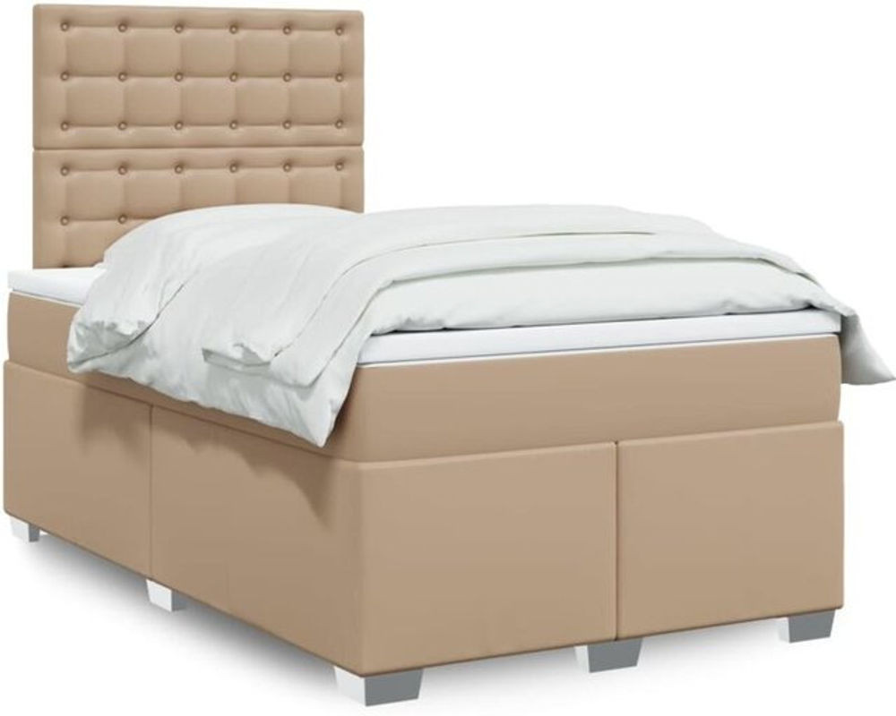Boxspringbett mit Taschenfederkern von vidaxl in Braun und Beige, B/T/H: 120 x 190 x 150,5 cm - Bild 1
