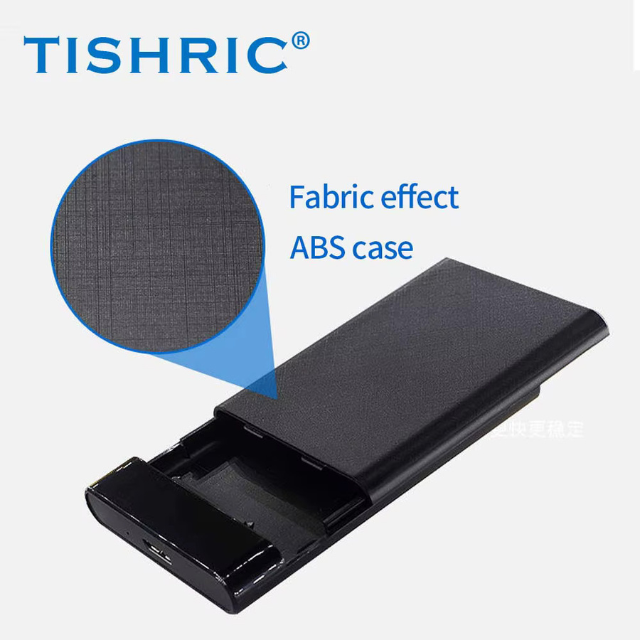 TISHRIC Externes Festplattengehäuse für 2,5-Zoll-SSDs, SATA zu USB 3.0 und USB-C, 5 Gbit/s, Schwarz - Bild 3