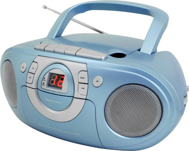 Soundmaster SCD5100BL Radio-Kassettenspieler mit CD-Spieler und FM-Radio in Blau - Bild 1
