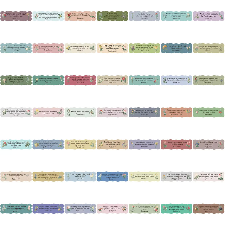 50 Stück wasserfeste Bibelvers-Graffiti-Aufkleber in Multicolor von AnimeWorlds Store zur DIY-Dekoration für Notizbücher, Gitarren und Gepäck - Bild 2