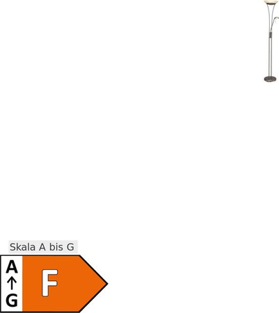 Brilliant Finn LED Deckenfluter mit Lesearm in Weiß und Silber, dimmbar, warmweiß, 18W
