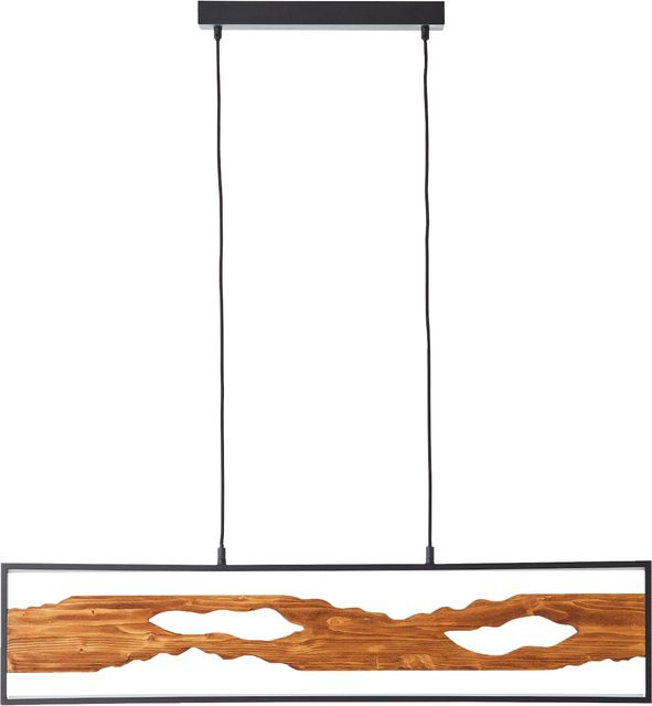 Brilliant LED Pendelleuchte aus Aluminium, Metall und Holz in Schwarz/Holz, verstellbar, 100 cm - Bild 1