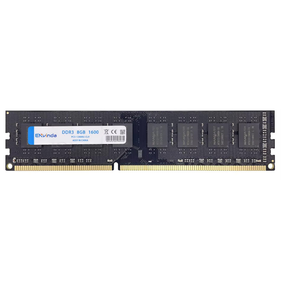 Envinda DDR3 DDR3L Desktop-Arbeitsspeicher RAM 4 GB und 8 GB, 1600 MHz PC3-12800U PC3-10600 DIMM, Schwarz - Bild 2