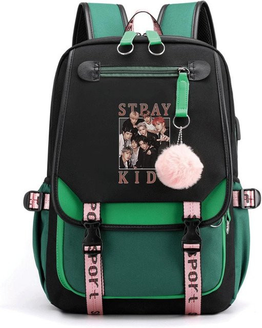 3-teiliges Schulrucksack-Set in Schwarz aus Oxford-Stoff mit Schultasche, Schultergurt und Federmäppchen für Schüler - Bild 1