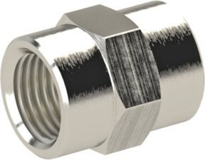Riegler Muffe value line aus vernickeltem Messing in Silber, G 3/4, SW 32 - Bild 1