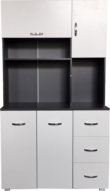 HTI-Living Küchenschrank Blanca in Grau/Weiß aus MDF, B/T/H: 100 x 40 x 180 cm - Bild 1