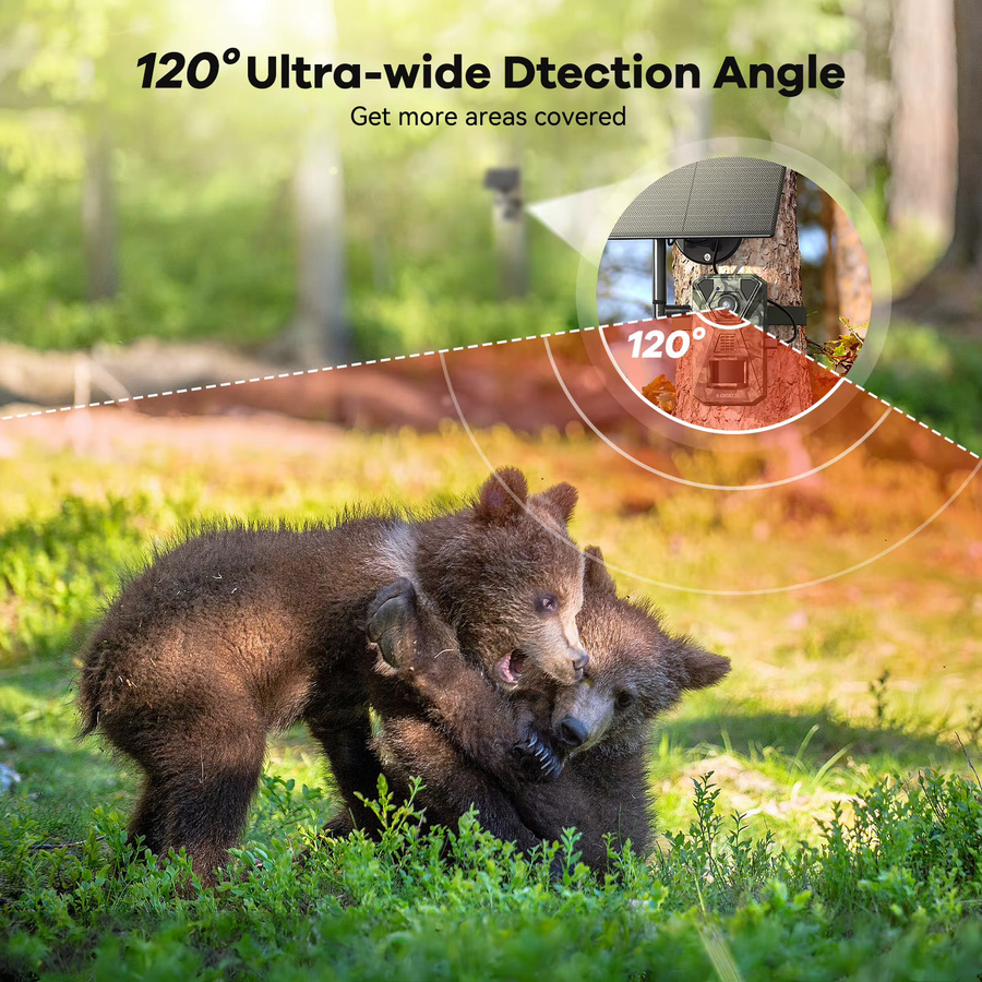 TMEZON 4G LTE Wildkamera mit App, 2.7K Solar-Jagdkamera mit SIM-Karte, Fotofalle mit PIR-Bewegungssensor und Nachtsicht - Bild 3