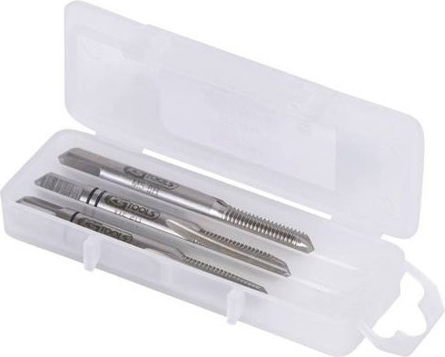 KS Tools Handgewindebohrer-Set M5 x 0,8 aus Stahl, 3-teilig, silber - Bild 1