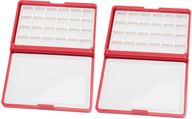2er-Set Tragbare Aquarellpaletten von Igeteck in Rot, Kompakte und Abnehmbare Mini-Aquarellbox aus Kunststoff - Bild 1