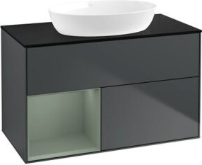 V&B Waschtischunterschrank Finion 100 in Platinblau lackiert B/T/H: 100 x 50,1 x 50,1 cm - Bild 1