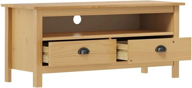 vidaXL TV-Schrank Hill aus Kiefer-Massivholz in Honigbraun, B/T/H: 110 x 40 x 47 cm - Bild 1